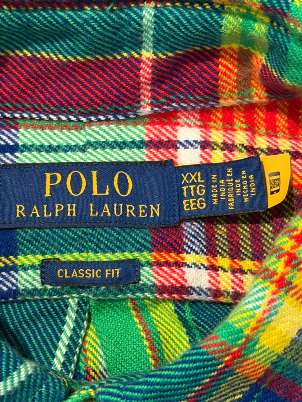 Polo Ralph Lauren Big & Tall Green/Blue Multi Plaid Flannel Mens XXL/TTG - Picture 3 of 6